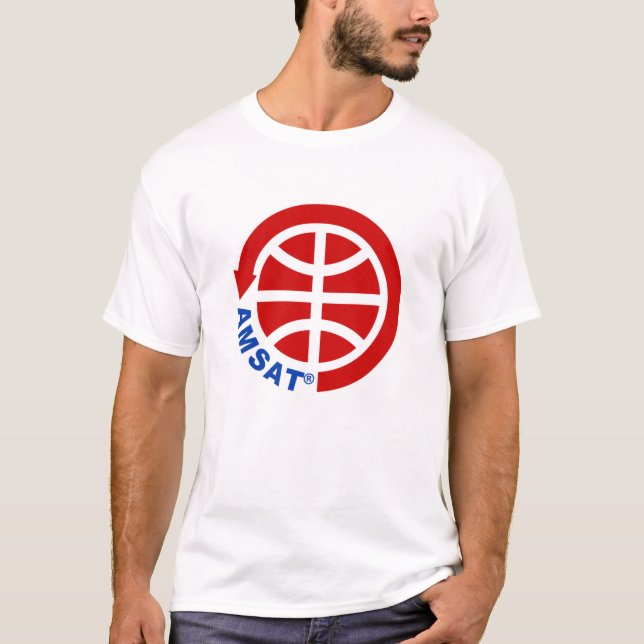 Camiseta redonda con logotipo AMSAT (Anverso)