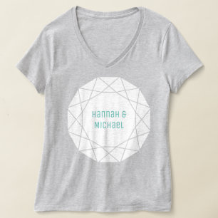 Camiseta redonda de diamante geométrico