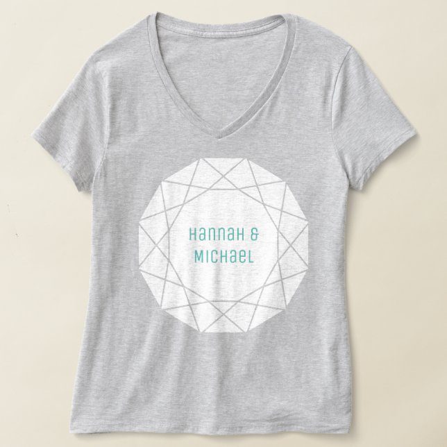 Camiseta redonda de diamante geométrico (Distribución )
