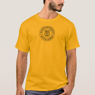 Camiseta redonda del logotipo del sello de la