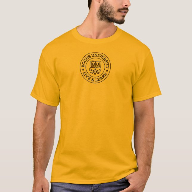 Camiseta redonda del logotipo del sello de la (Anverso)