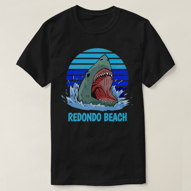 Camiseta Redondo Beach Vacation Shark Theme Premium (Diseño del anverso)
