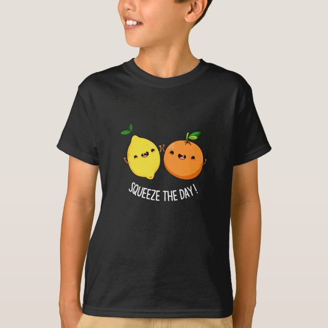 Camiseta Reducir el día Pun de fruta positivo oscuro BG (Anverso)