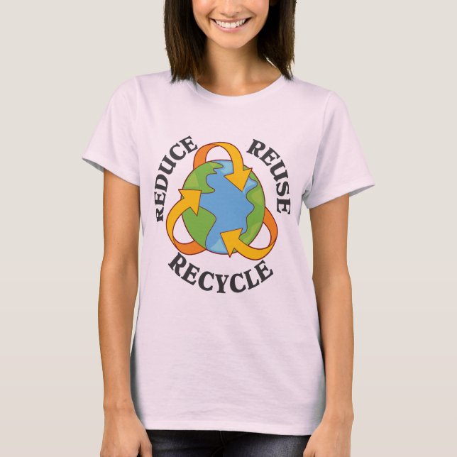 Camiseta Reducir el reciclaje de reutilización (Anverso)