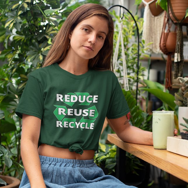 Camiseta Reducir la reutilización de reciclar el Día de la  (Subido por el creador)