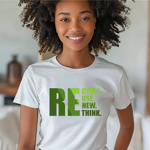 Camiseta Reducir la reutilización reconsiderar repensar