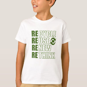 Camiseta Reducir la reutilización reconsiderar repensar