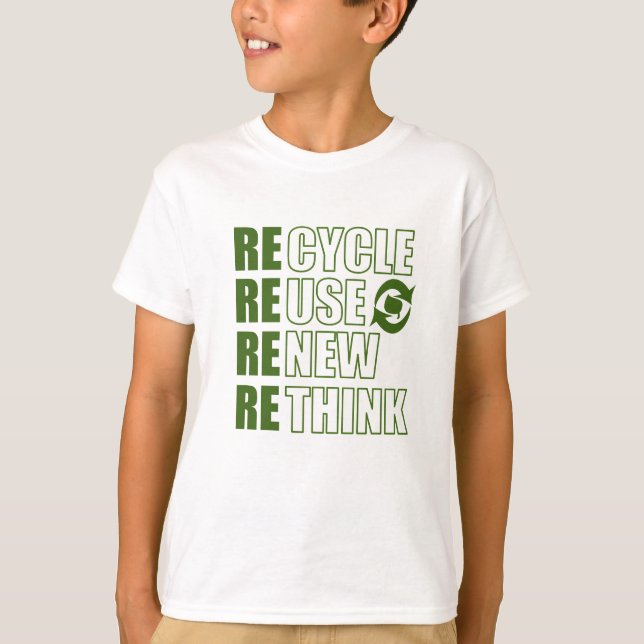 Camiseta Reducir la reutilización reconsiderar repensar (Anverso)