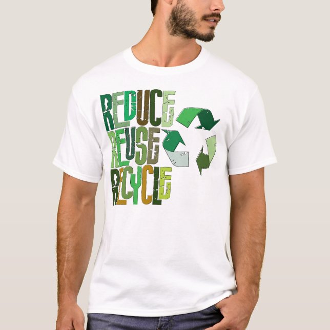 Camiseta Reduzca la reutilización reciclan (Anverso)