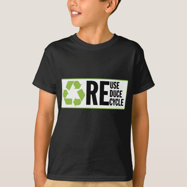 Camiseta Reduzca la reutilización reciclan (Anverso)