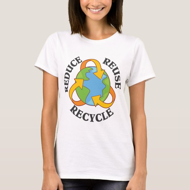 Camiseta Reduzca la reutilización reciclan (Anverso)