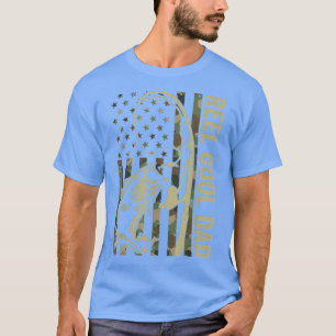 Camiseta Reel Cool Dad American Flag Camouflage Fishing Fat