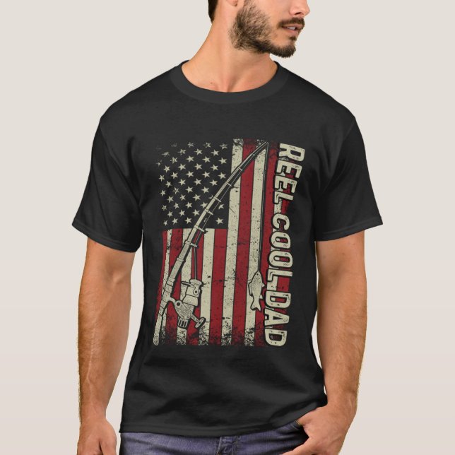 Camiseta Reel Cool Dad American Flag Fishing Christmas (Anverso)