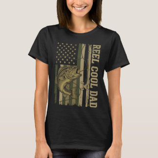 Camiseta Reel Cool Dad Fishing Patriot Angler Father