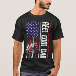 Camiseta Reel Cool Dad Pesca Bandera Americana Día del Padr