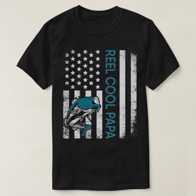Camiseta reel cool papá papa papa papi pescador papá padre  (Diseño del anverso)