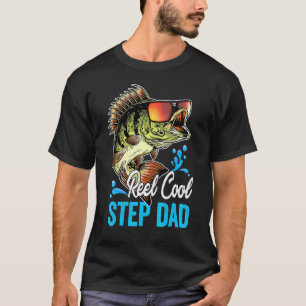 Camiseta Reel Cool Step Dad Pescador Papá Día del Padre Fi