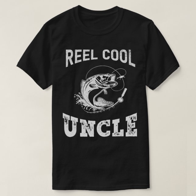 Camiseta reel cool Uncle fisherman father's day Fishing gif (Diseño del anverso)