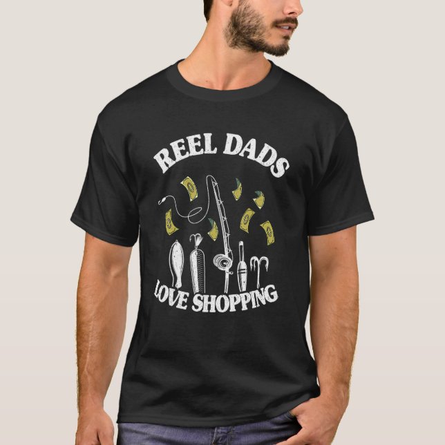 Camiseta Reel Dads Love Shopping Abuelo Fisherman Gear Bas (Anverso)