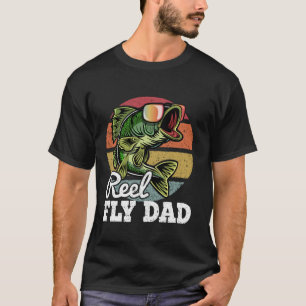 Camiseta Reel Fly Dad Retro Pescando gafas de sol Padre gra