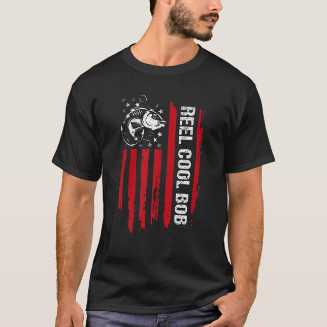 Camiseta Reel Guay BOB Bandera estadounidense Día del Padre (Anverso)