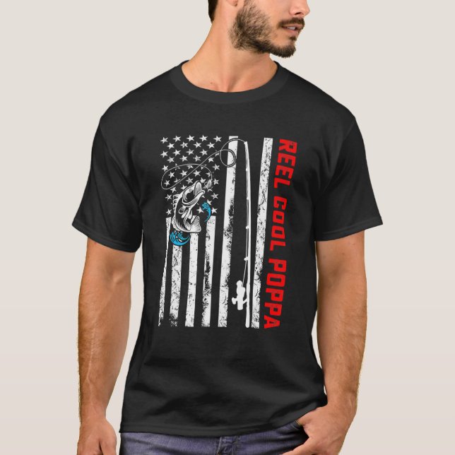 Camiseta Reel Guay Dad American Flag Fishing Cumpleaños (Anverso)