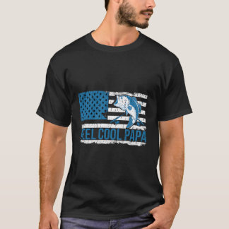 Camiseta Reel Guay Dad Papa Papa American Flag Fishing Fish