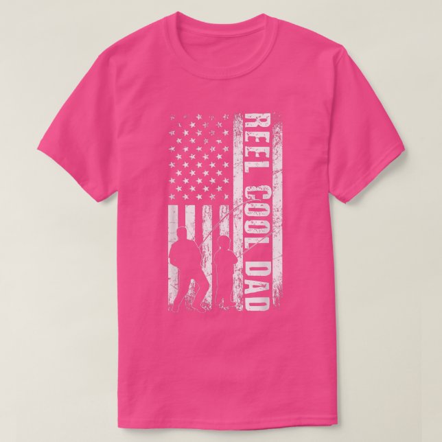 Camiseta Reel Guay DAD Pescador Bandera Americana DAD Fat (Diseño del anverso)