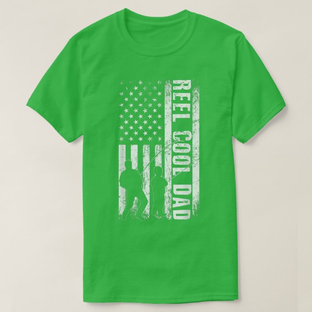 Camiseta Reel Guay DAD Pescador Bandera Americana DAD Fat (Diseño del anverso)