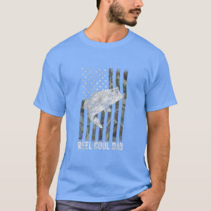 Camiseta Reel Guay Dad Pescando Camo de la bandera estadoun