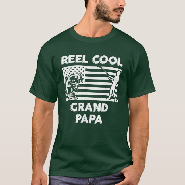 Camiseta Reel Guay Grandpapa Dad Granddad Angler Fish (Anverso)