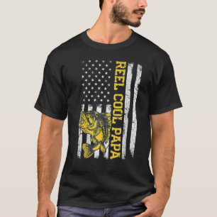 Camiseta Reel Guay Papa Fish American Flag Dad Chiste