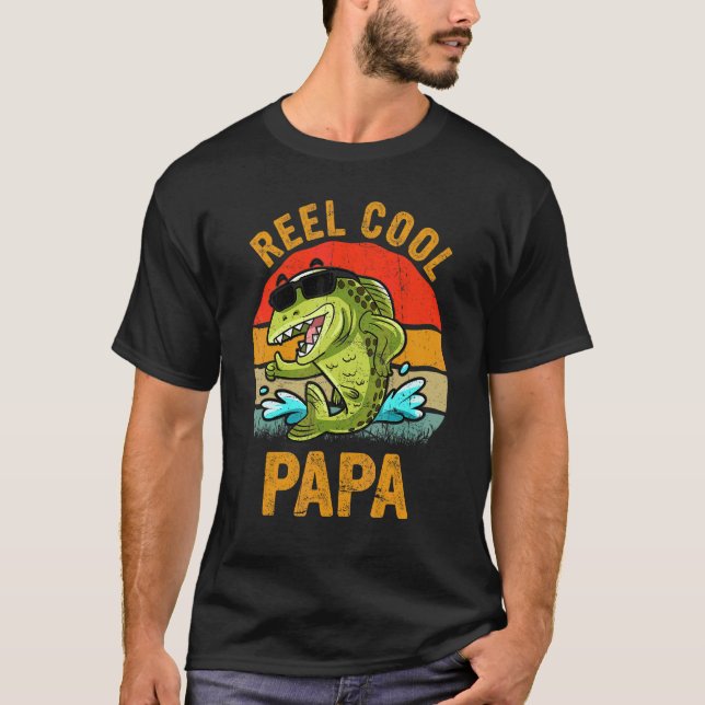 Camiseta Reel Guay Papa Pescando el Viejo Día del Padre Ret (Anverso)