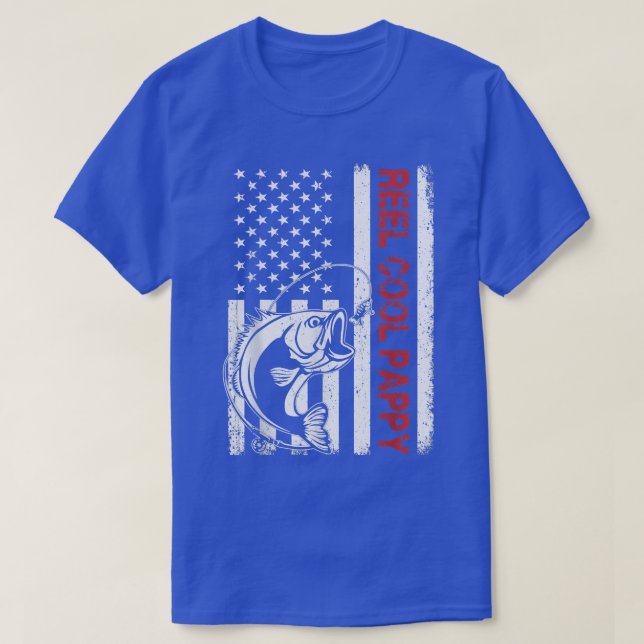 Camiseta Reel Guay Pappy USA Bandera Pesca Día del Padre  (Diseño del anverso)