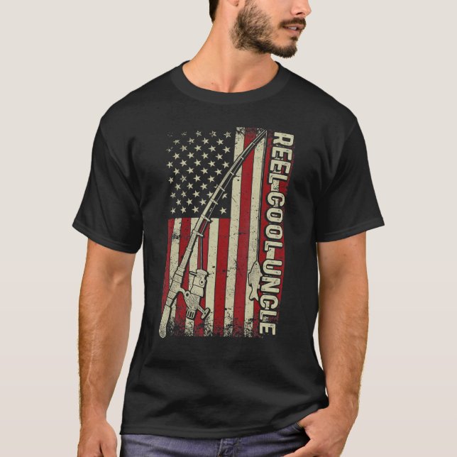 Camiseta Reel Guay tío Navidades de pesca de bandera estado (Anverso)
