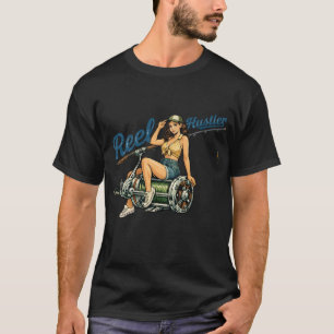 Camiseta Reel Hustler Retro Pesca Pin-Up Pez Divertido