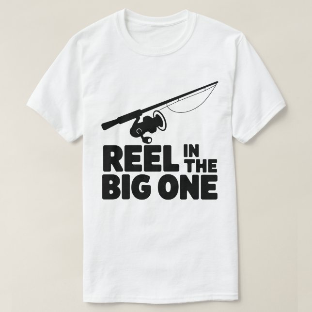Camiseta Reel In The Big One Fishing Rod Silhouette (Diseño del anverso)