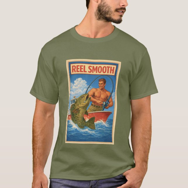 Camiseta Reel Smooth Fisherman Retro Nautical Salty Fishing (Anverso)