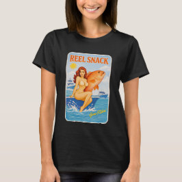 Camiseta Reel Snack Divertido Pinup Retro Snapper Barco de 