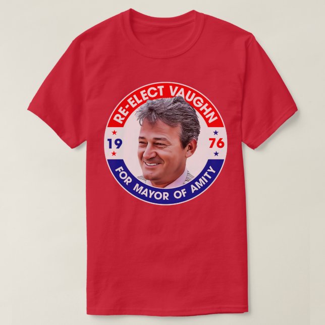Camiseta ReElecto Larry Vaughn Para Alcalde De La Amistad (Diseño del anverso)