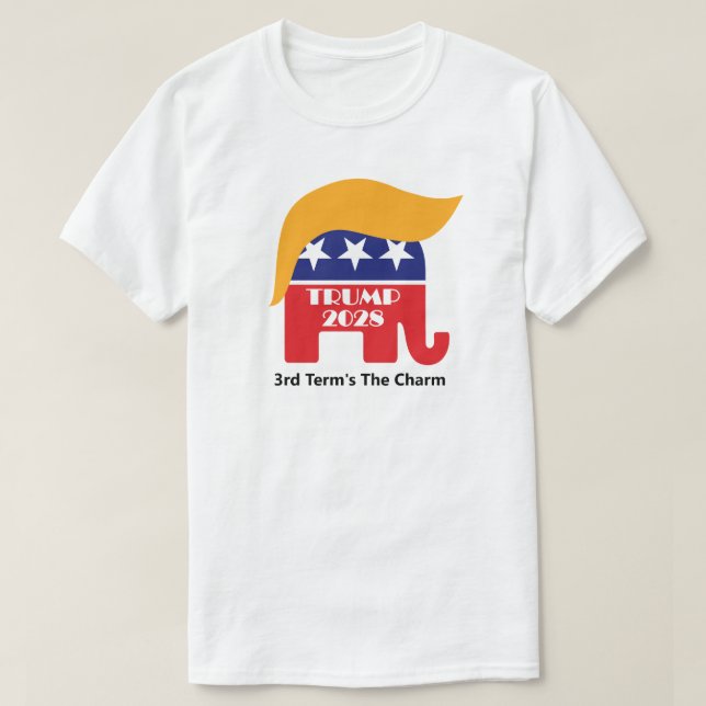 Camiseta Reelegir al presidente Trump 2028 El encanto del t (Diseño del anverso)