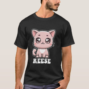 Camiseta Reese Cute Cat Kitten Design para Chicas Nombre Re