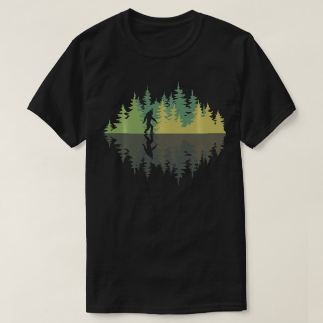 Camiseta Reflection Forest Trees Sasquatch Conspiracy Yeti  (Diseño del anverso)