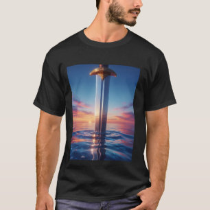 Camiseta Reflejo de Excalibur - Espada de Fantasía en la Pu