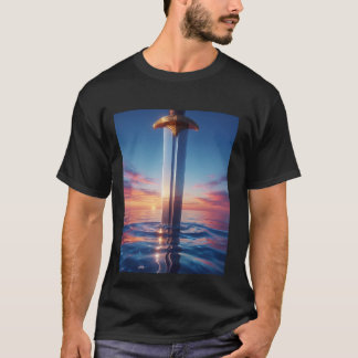 Camiseta Reflejo de Excalibur - Espada de Fantasía en la Pu