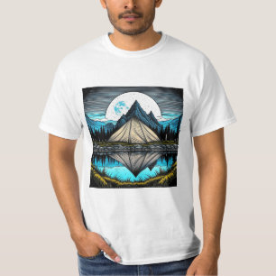 Camiseta Reflejo de una carpa en el lago en las montañas