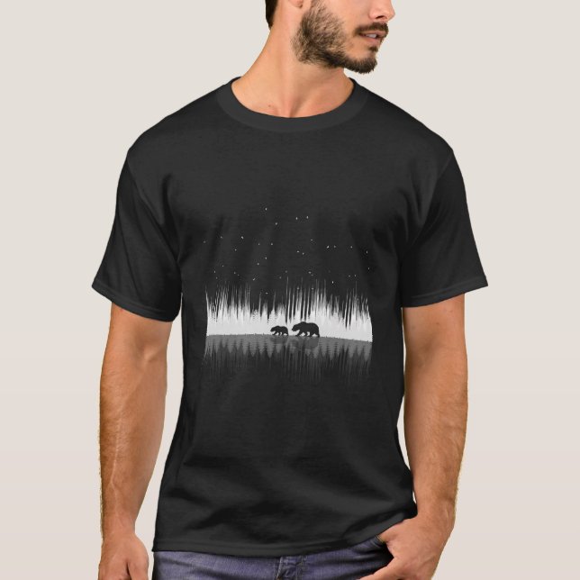 Camiseta Reflejo del oso de la naturaleza Oso negro (Anverso)