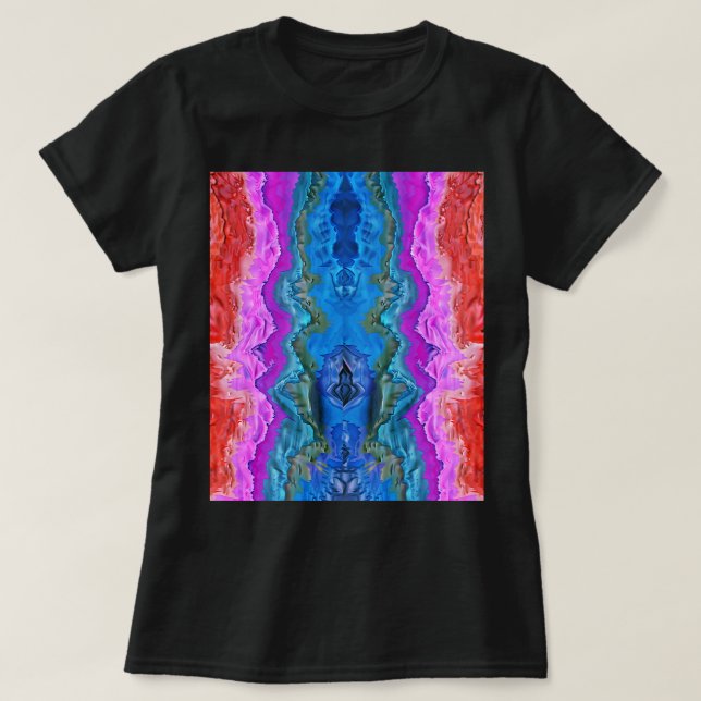 Camiseta "Reflejo Radiante" Arte Abstracto Colorido (Diseño del anverso)