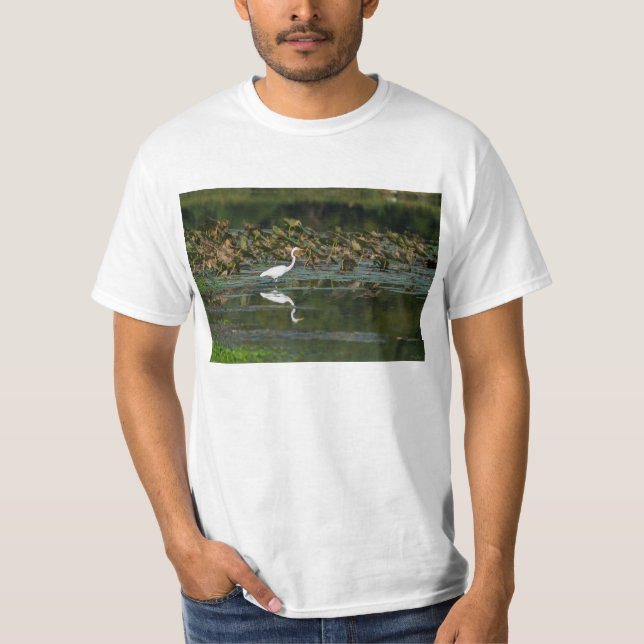 Camiseta Reflexión de Egret Blanco (Anverso)