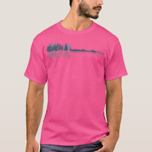 Camiseta Reflexión de guitarra Retro Naturaleza Bosque Guit